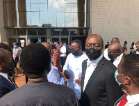 Ato Forson at the court premises during first appearance