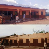 The re-roofed three-unit classroom block with other ancillary valued at GHC45, 000