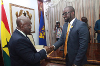 GFA President Kurt Okraku (left) with President Nana Addo Dankwa Akufo-Addo