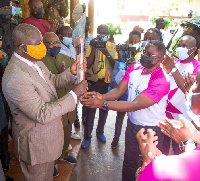 GOC President, Ben Nunoo Mensah passing on the baton to Otumfuo