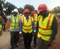 Rt Honourable Prof Michael Aaron Ocquaye inspecting the project