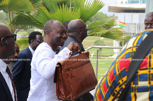 Finance Minister, Ken Ofori-Atta arriving at Parliament