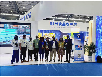 Aurelia Baaba Ofori Odame &Eric Tsiri with some Stanbic Bank clients at the CAETE in Changsha, China