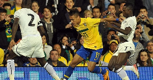 Neymar in action against Ghana in 2011