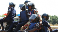 Some Ghanaian Police personnel on a look out