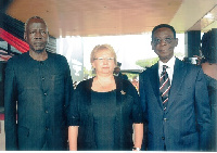 Ambassador Ray Quarcoo,  Counsel General to Haiti with H.E. Heather Cameron and Michael Chol