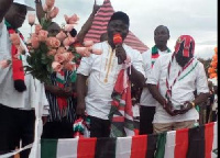 Hon. Samuel Kojo Appiah Kubi (Middle) with other party members.