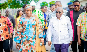 Akufo-Addo (in white) touring Savannah Region