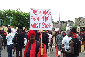 The people of Kyebi staged the demonstration on Mondy September 23, 2019