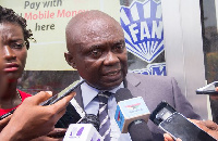 Chief Revenue Officer, Kwabena Apau Awua Anto addressing press men after the exercise