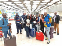 Ghana representatives and some media personnel in a group photograph in Spain