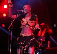 Wiyaala on stage at the  Commonwealth Games