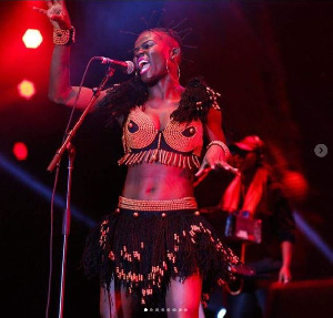 Wiyaala on stage at the  Commonwealth Games