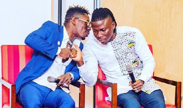 L-R: Shatta Wale with Stonebwoy