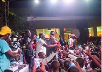 Sarkodie performing on stage