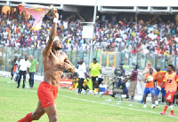 Vincent Atinga celebrating his goal for Accra Hearts of Oak