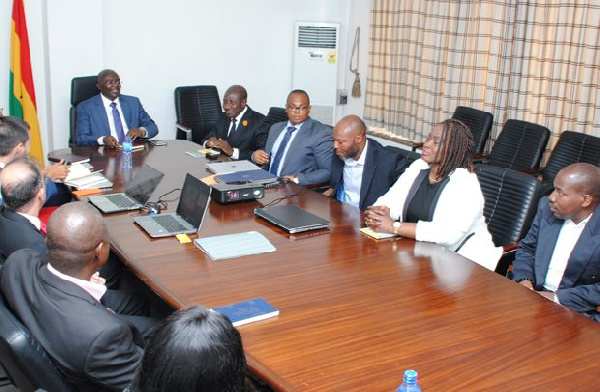 Vice President Dr. Mahamudu Bawumia interacting with the MTN executives