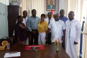 National Youth Organizer of NDC flanked by organizers of #IChooseJM