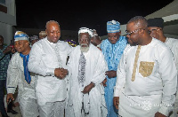 Former President John Dramani Mahama with the National Chief Imam, Sheikh Nuhu Sharabutu