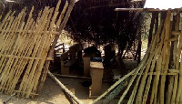 The kindergarten classroom has developed deep cracks with beams hanging loosely