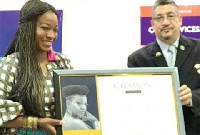 Actress Akorfa Edjeani with her citation