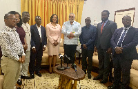 JJ Rawlings with the officials of the Electoral Commission of Ghana