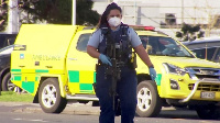 Anti-terror officer as she arrive for the scene of the incident