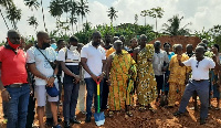 A photograph taken at the sod cutting ceremony