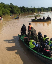 Soldiers on Anti-galamsey duties