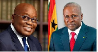 John Mahama (R) and Nana Akufo-Addo