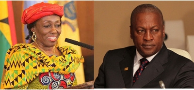 Nana Konadu Agyeman Rawlings and President Mahama in an enhanced photo