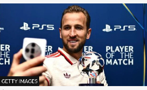 Harry Kane was named Uefa's man of the match after his quadruple