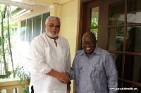 Former President Jerry John Rawlings with President Akufo-Addo