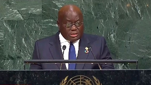 President Akufo-Addo speaking at the UN assembly in New York City