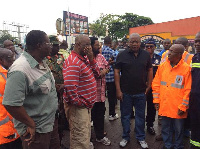 President, John Mahama at the scene