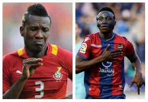 Asamoah Gyan and Emmanuel Boateng