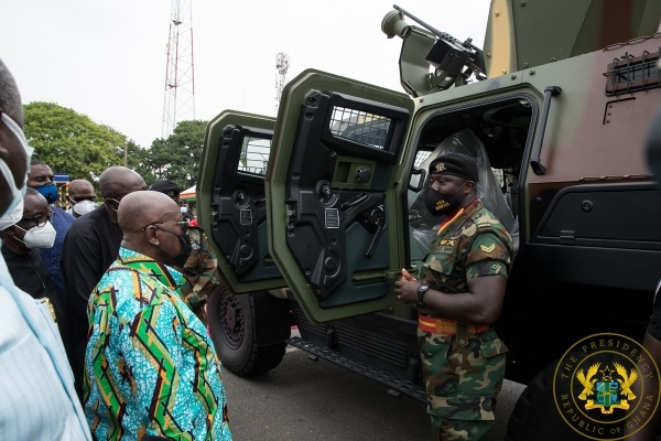 President Nana Addo Dankwa Akufo-Addo speaking to some army men