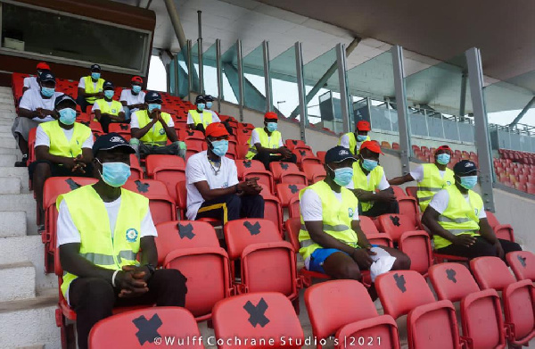 Great Olympics' stewards at the Accra Sports Stadium