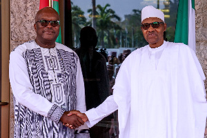 President Kabore meets Buhari during an official visit in Abuja