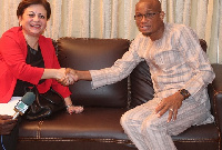 Turkish Ambassador, Nesrin Bayazit with Information Minister, Mustapha Abdul Hamid