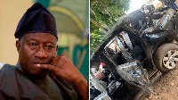 Nigeria president Goodluck Jonathan plus di car wey get accident