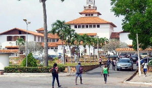 Students can be seen loitering about due to the strike by lecturers