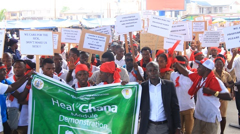 The angry nurses held demo against government's NABCO initiative