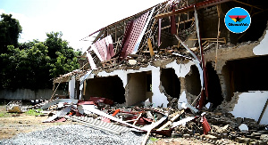 The demolished structure