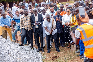 Francis Asenso Boakye Cuts Sod For Bantama Ahenbronum Community Library 