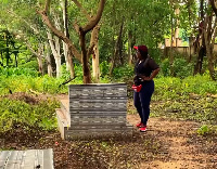 Empress Njamah at the grave site