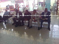 Some of the opposition leaders waiting to board the plane to Accra