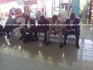 Some of the opposition leaders waiting to board the plane to Accra