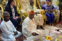 Ms Stephanie Sullivan (far right) seated with the Chief Imam