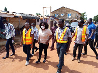 Janet Tulasi Mensah inspecting work done